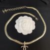 Xiaoxiang New Arrival Metal Chain Snake Bone Double C Pendant Necklace