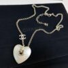 692ffe9f99f2d84055c8ea4d Xiaoxiang New Arrival Heart-Shaped White Peach Heart 💖 Resin Minimalist Necklace ✨