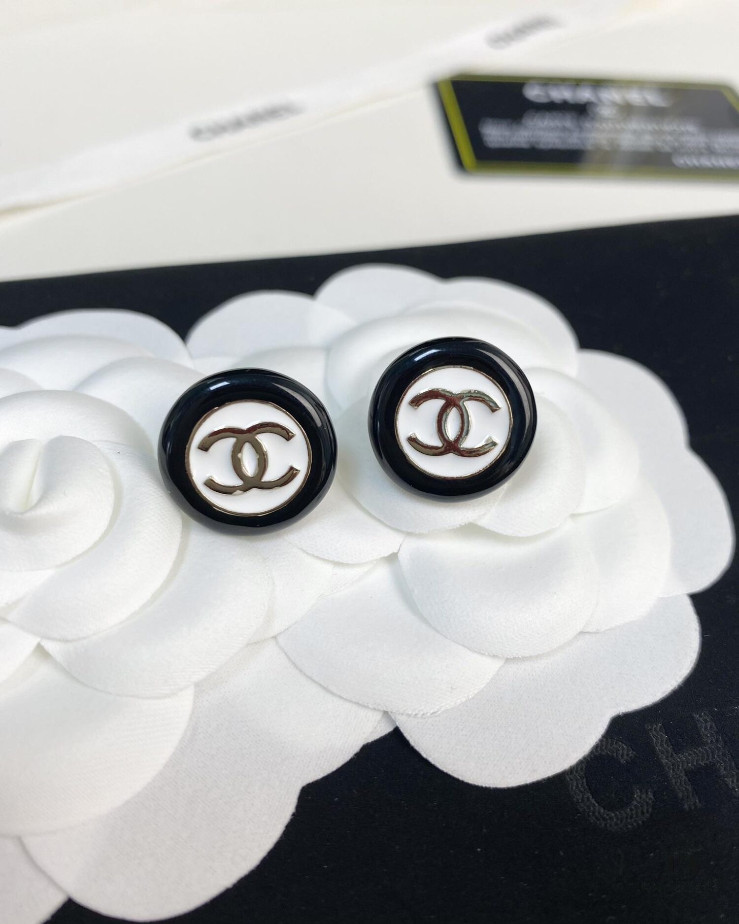 Chic New Arrival Black and White Button Round Resin Stud Earrings ✨✨