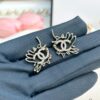 Xiaoxiang New Arrival Hollow Pattern Double C Diamond-Inlaid Earrings ✨✨