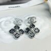 692ffece99f2d84055c8ea79 Xiaoxiang New Model Four-Leaf Clover Zircon Diamond-Inlaid Double C Pendant Earrings