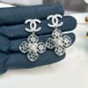 692ffed199f2d84055c8ea7e Xiaoxiang New Model Four-Leaf Clover Zircon Diamond-Inlaid Double C Pendant Earrings