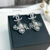 692ffed399f2d84055c8ea7f Xiaoxiang New Model Four-Leaf Clover Zircon Diamond-Inlaid Double C Pendant Earrings
