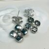 692ffed499f2d84055c8ea80 Xiaoxiang New Model Four-Leaf Clover Zircon Diamond-Inlaid Double C Pendant Earrings