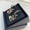 New Xiaoxiang Black Enamel Square Multi-Element AB Style Earrings ✨✨🦋