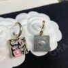New Xiaoxiang Black Enamel Square Multi-Element AB Style Earrings ✨✨🦋