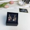 New Xiaoxiang Black Enamel Square Multi-Element AB Style Earrings ✨✨🦋