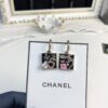 New Xiaoxiang Black Enamel Square Multi-Element AB Style Earrings ✨✨🦋