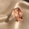 692fff5899f2d84055c8eb07 Chanel Coco Crush Series Quilted Pattern Ring, S925 Sterling Silver Heavy Craft, Available in White Gold and Rose Gold Finish