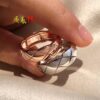 692fff5b99f2d84055c8eb0c Chanel Coco Crush Series Quilted Pattern Ring, S925 Sterling Silver Heavy Craft, Available in White Gold and Rose Gold Finish