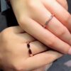 692fffe699f2d84055c8ebc2 CHAUMET Paris X-Shaped Ring, Couple's Matching Band, Men's Plain Version Without Diamonds, Women's Full Diamond Version