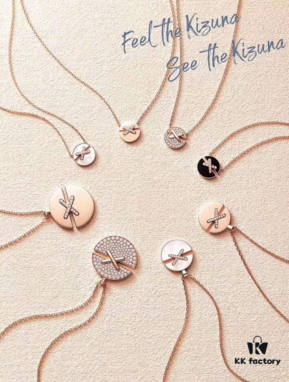 692fffe999f2d84055c8ebc4 May you grow up gracefully and generously, like a withered tree meeting spring — New SM jewelry crossover necklace ✨ Unique design, white shell, plain gold, fully set with diamonds, in stock, high-end version