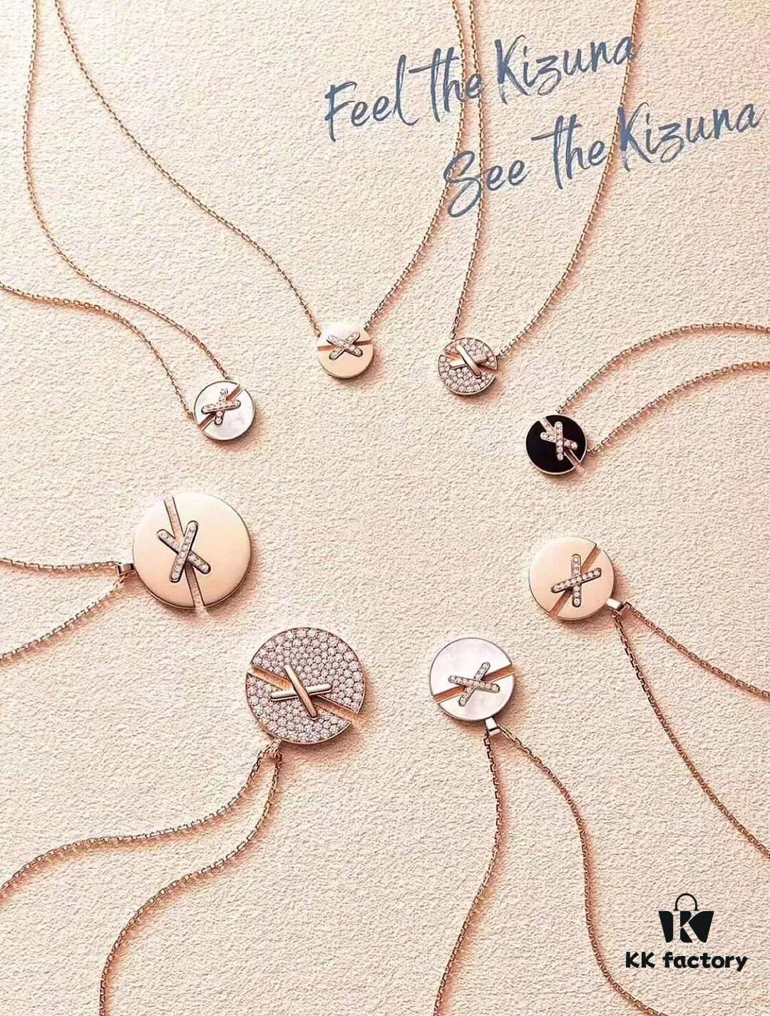 692fffe999f2d84055c8ebc4 May you grow up gracefully and generously, like a withered tree meeting spring — New SM jewelry crossover necklace ✨ Unique design, white shell, plain gold, fully set with diamonds, in stock, high-end version