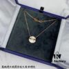 692fffee99f2d84055c8ebc8 New 925 Sterling Silver Plated with Gold CHAUMET Paris Jeux de Liens Harmony Round Mother-of-Pearl Pendant Necklace
