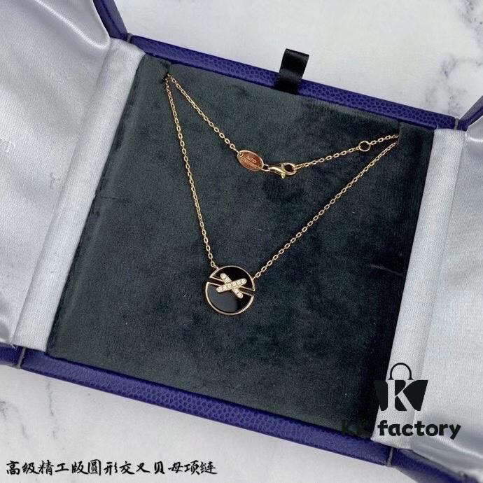 692ffff199f2d84055c8ebcc New 925 Sterling Silver Plated with Gold CHAUMET Paris Jeux de Liens Harmony Round Mother-of-Pearl Pendant Necklace