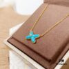 692ffffd99f2d84055c8ebd8 CHAUMET PARIS Liens 'Forever Linked' Pendant Necklace – Symbol of Love and Connection, Crafted in 18K Gold-Plated 925 Silver with Mother-of-Pearl, Turquoise, Lapis Lazuli, Featuring Openwork Cross Design Set with Sparkling Zirconia, Adjustable Chain Length 42cm