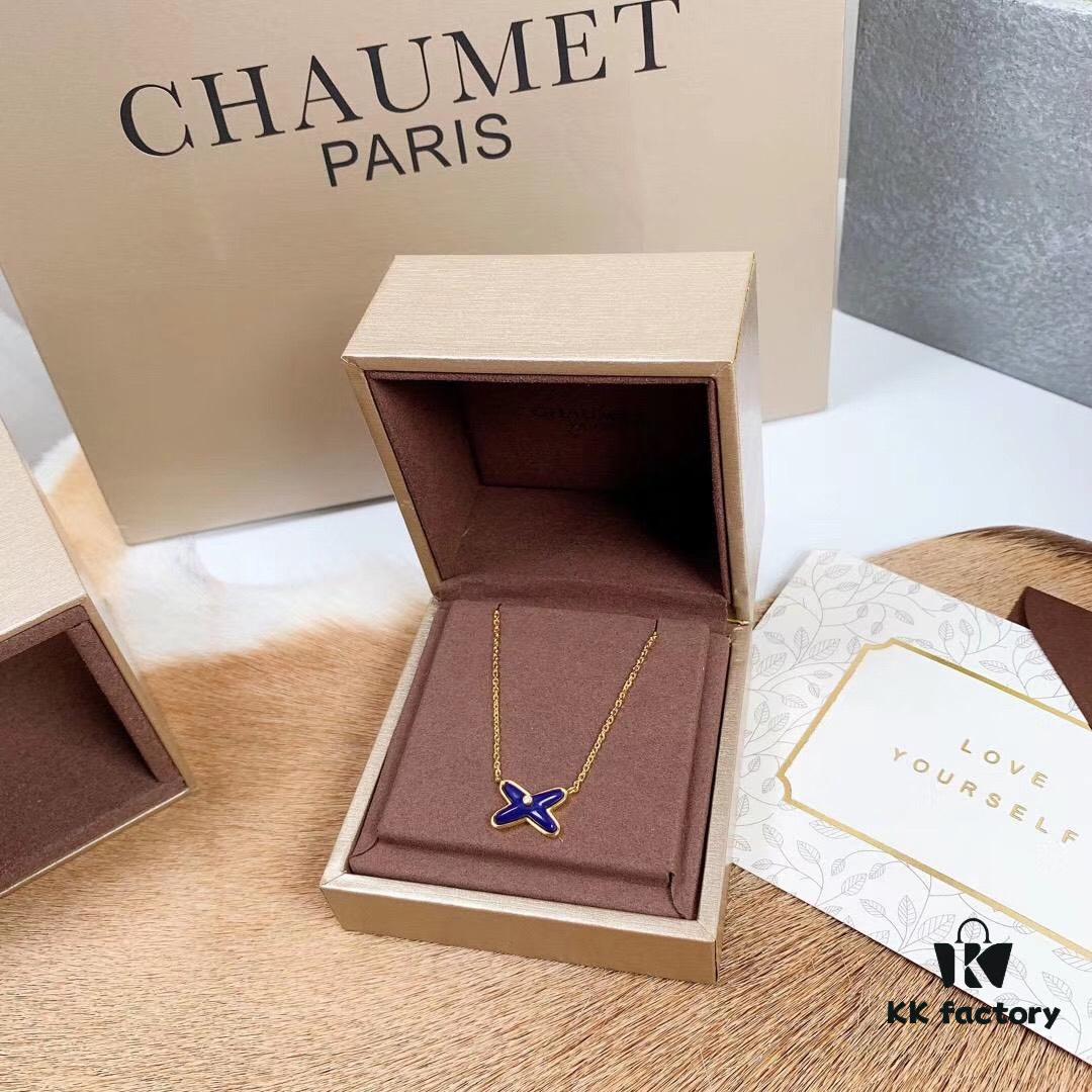 6930000199f2d84055c8ebda CHAUMET PARIS Liens 'Forever Linked' Pendant Necklace – Mother-of-Pearl, Turquoise, Lapis Lazuli, White Gold, Yellow Gold, 18K Gold-Plated 925 Silver with Zircon Accents