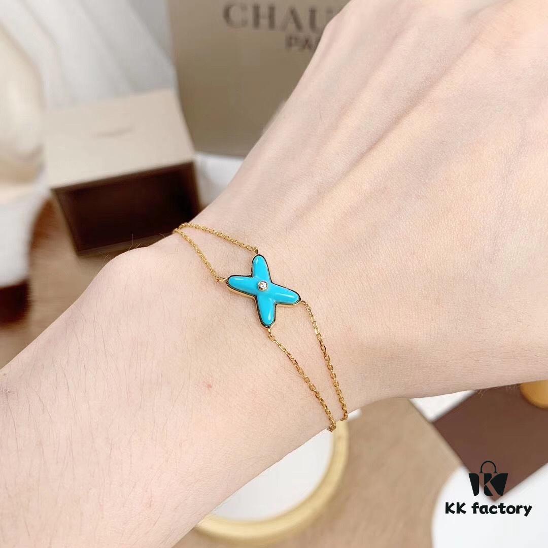 6930001999f2d84055c8ebec CHAUMET PARIS Liens 'Forever Linked' Bracelet – Symbol of Eternal Connection, Crafted in 18K Gold-Plated 925 Silver with Mother-of-Pearl, Turquoise, Lapis Lazuli, and Sparkling Zirconia