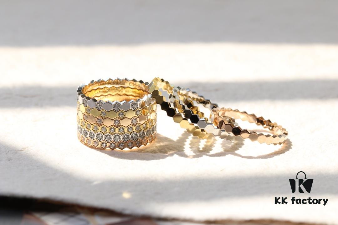 6930007099f2d84055c8ec48 Chaumet Liens Honeycomb Collection Ring – Available in Plain, Half-Diamond, and Full-Diamond Versions