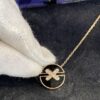 6930009099f2d84055c8ec61 New Black Color, Natural Black Onyx - SAMMY PARIS 'Yuan Yuan' Necklace, Small Crossed Circle Pendant, Symbolizing Perfect Union and Fulfilled Wishes