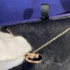 6930009199f2d84055c8ec62 New Black Color, Natural Black Onyx - SAMMY PARIS 'Yuan Yuan' Necklace, Small Crossed Circle Pendant, Symbolizing Perfect Union and Fulfilled Wishes