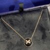 6930009399f2d84055c8ec64 New Black Color, Natural Black Onyx - SAMMY PARIS 'Yuan Yuan' Necklace, Small Crossed Circle Pendant, Symbolizing Perfect Union and Fulfilled Wishes