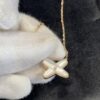 693000d099f2d84055c8ecb2 Cross Necklace in Rose Gold with White Shell, Chu Shang Meets Paris Elegance, 37.5-41.5cm, V-Gold Plated Thick Gold Finish, Paired with Natural Deep-Sea White Shell, Exquisitely Crafted on Both Sides, Individually Stone-Cut
