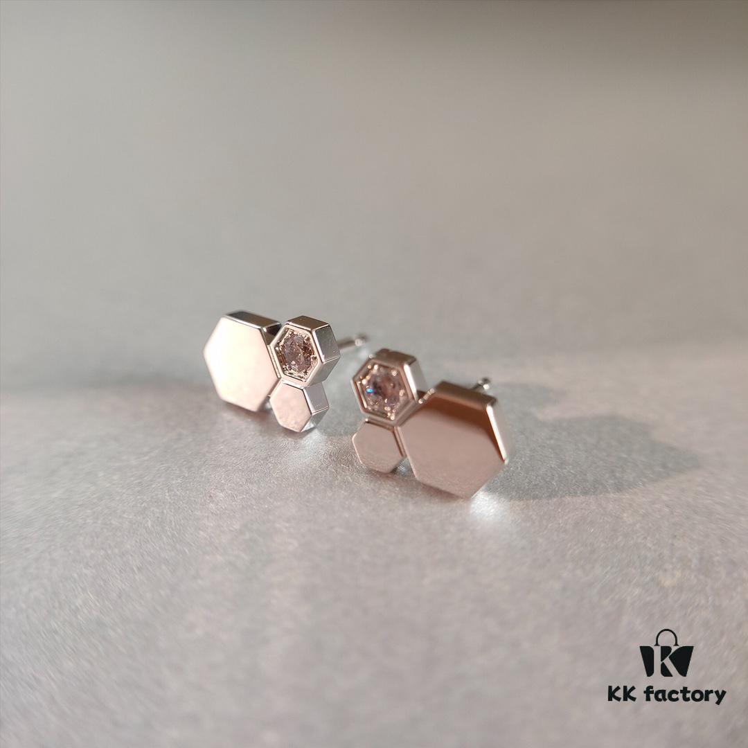 6930010299f2d84055c8ece8 Charme Paris Bee My Love Series Honeycomb Earrings, Same Style as Liu Yifei's Worn Pair