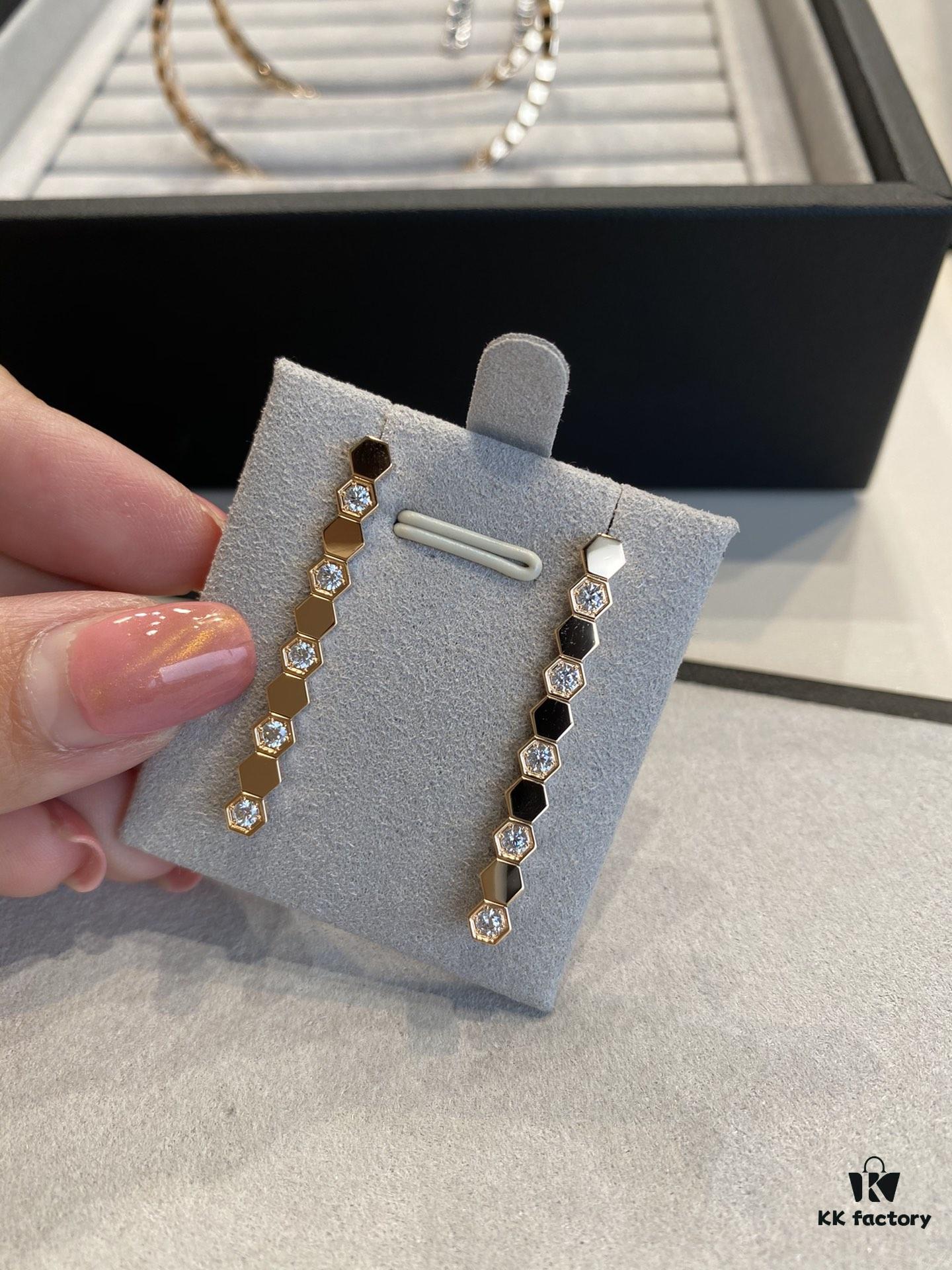 6930011599f2d84055c8ecf6 Shangmei Honeycomb Earrings, Long Style, Seamless Stacking Design with Precision-Crafted Ear Pins