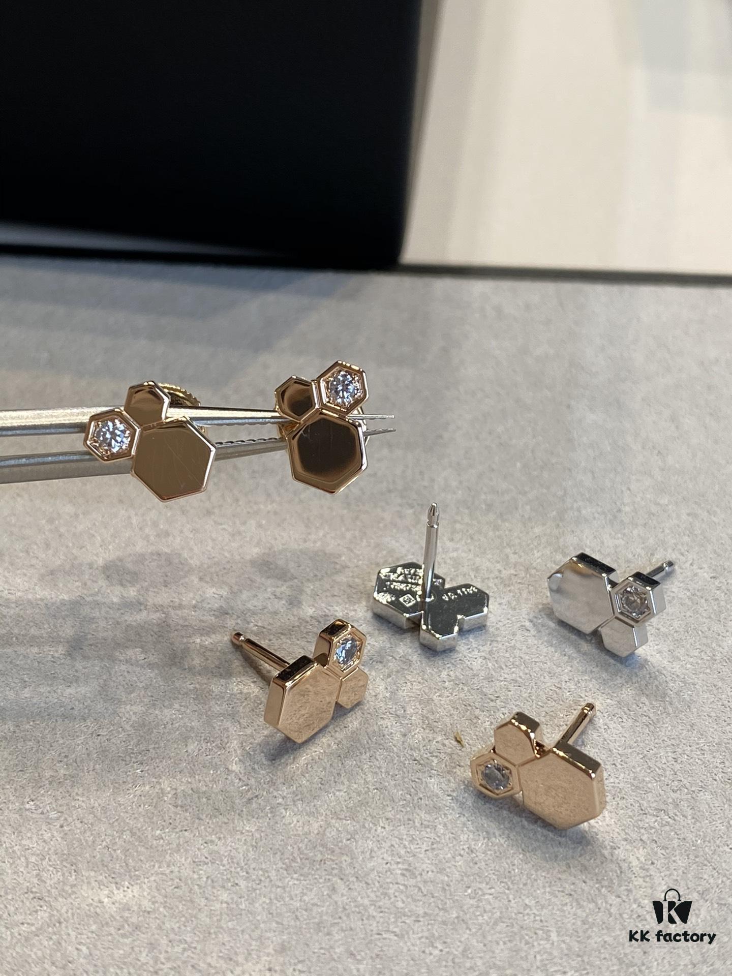 6930012d99f2d84055c8ed05 Shangmei Honeycomb Stud Earrings, Three Different Hexagons, Multi-Stage Precision Carving, Most Complex Craftsmanship!