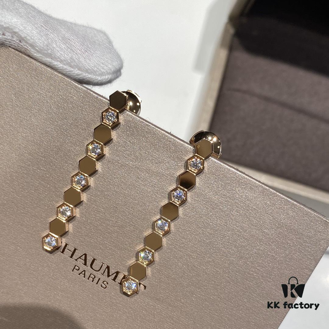 6930017c99f2d84055c8ed4f V Gold Material Shang* Honeycomb Earrings Long Style, Minimalist Design, Luxury Jewelry Custom