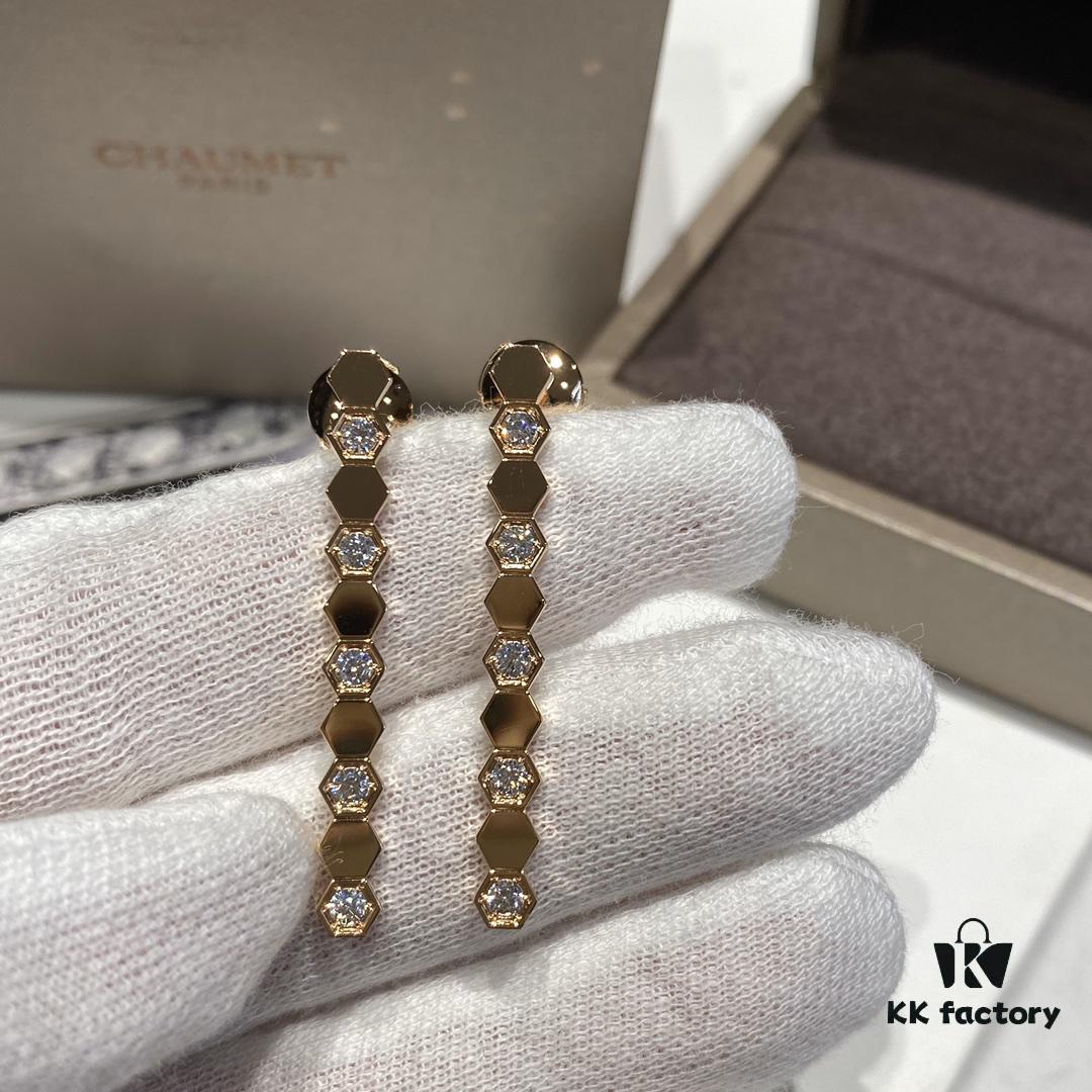 6930017e99f2d84055c8ed51 V Gold Material Shang* Honeycomb Earrings Long Style, Minimalist Design, Luxury Jewelry Custom