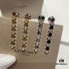6930018299f2d84055c8ed55 V Gold Material Shang* Honeycomb Earrings Long Style, Minimalist Design, Luxury Jewelry Custom