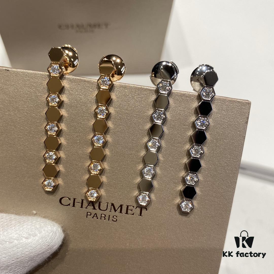 6930018299f2d84055c8ed55 V Gold Material Shang* Honeycomb Earrings Long Style, Minimalist Design, Luxury Jewelry Custom