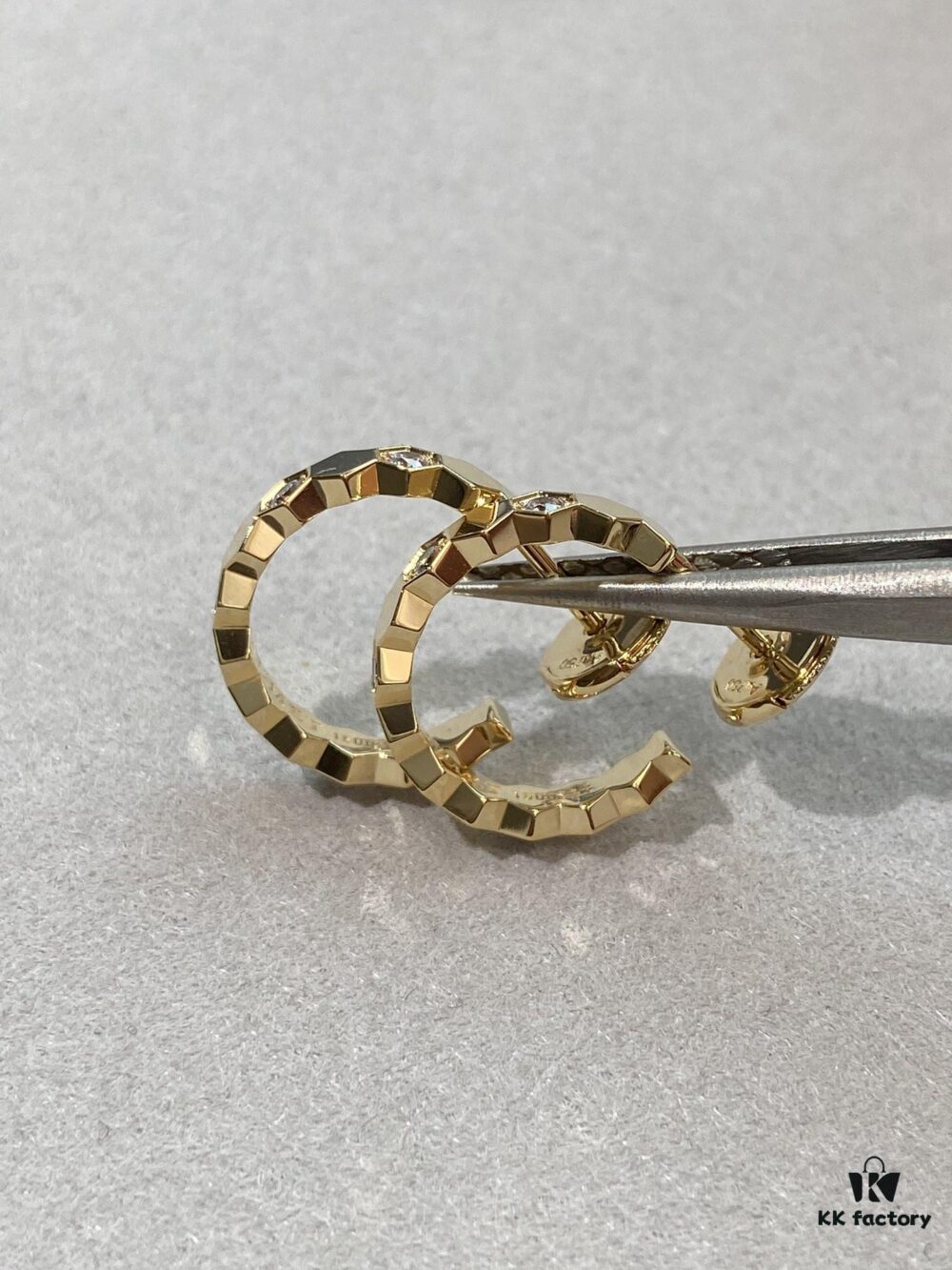 6930019999f2d84055c8ed6c Ch@umet Shangmei Bee My Love Series Geometric Honeycomb Inspired 18K Thick Gold Plated Circular Earrings