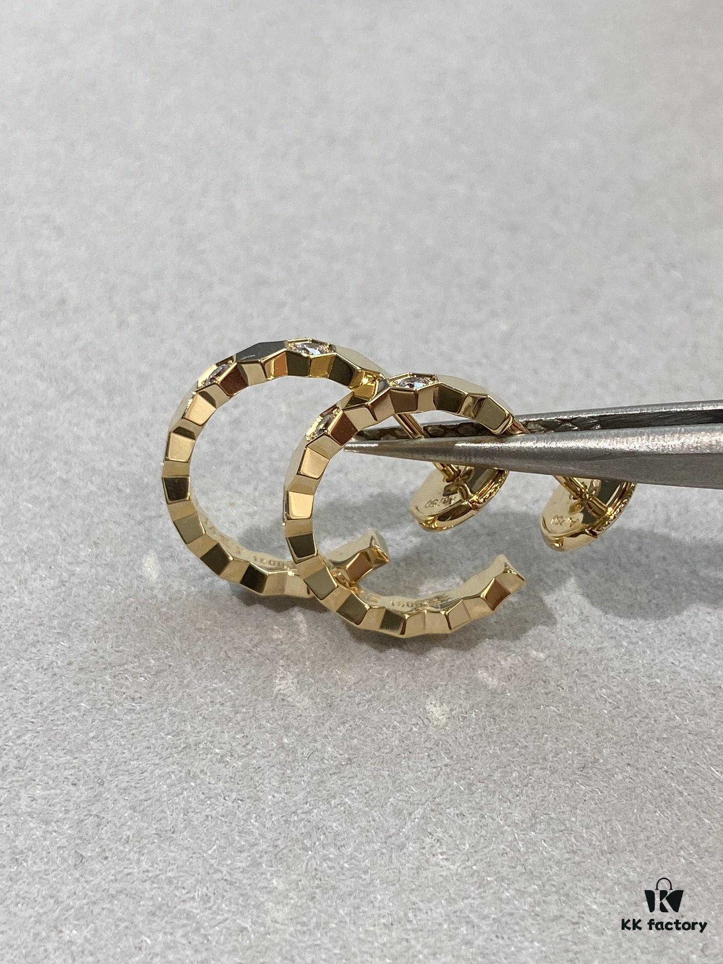 6930019999f2d84055c8ed6c Ch@umet Shangmei Bee My Love Series Geometric Honeycomb Inspired 18K Thick Gold Plated Circular Earrings