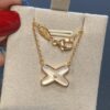 693001b899f2d84055c8ed8e Cross Necklace in Rose Gold with White Shell, Chu Shang Mei Paris, Palladium Plated + 0.5 Version, 37.5-41.5cm, Full V-Gold with Natural Deep-Sea White Shell, Individually Carved Stone Setting, Center Inlaid with Premium Silicon Titanium Material