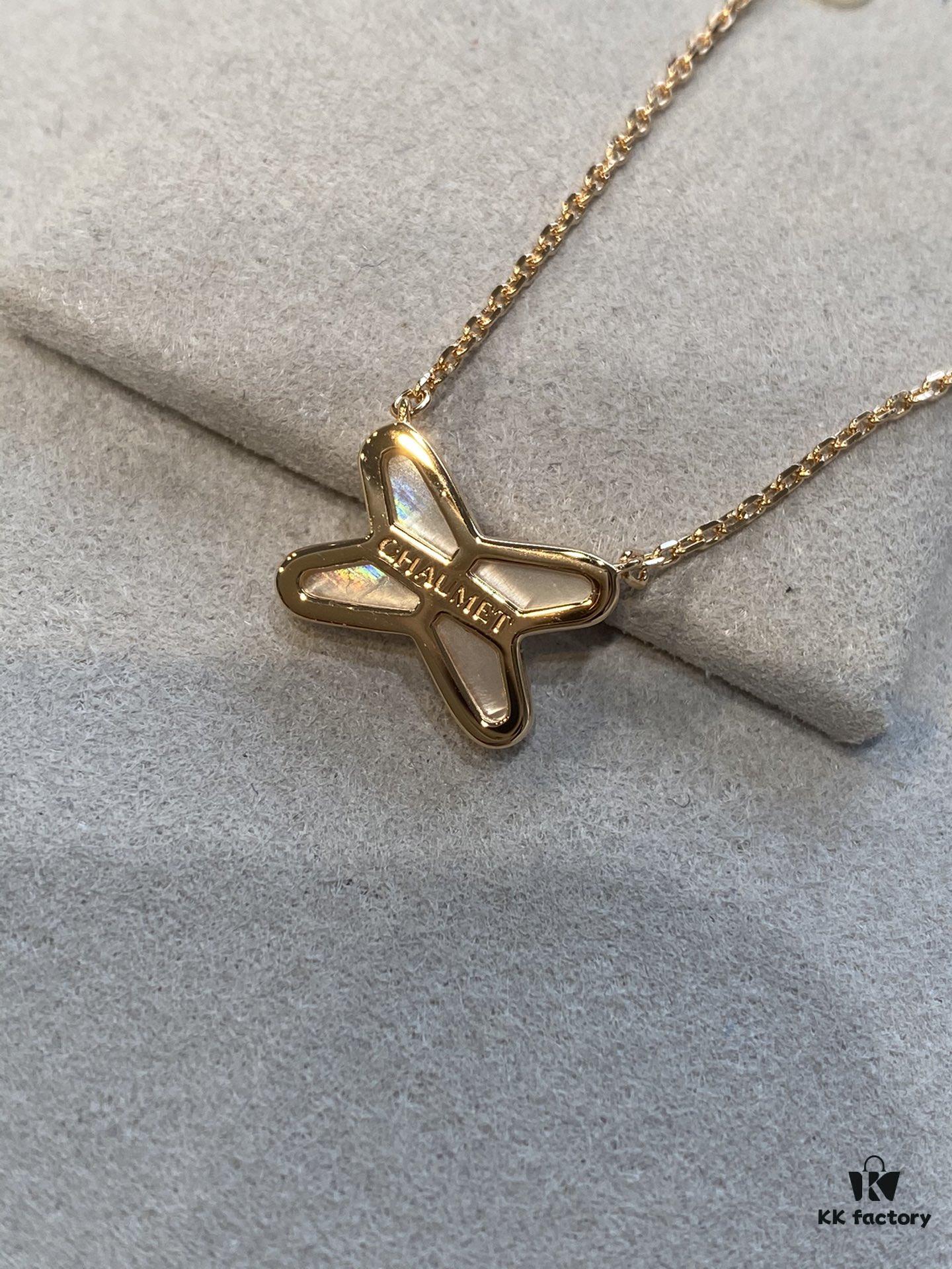 693001ba99f2d84055c8ed90 Cross Necklace in Rose Gold with White Shell, Chu Shang Mei Paris, Palladium Plated + 0.5 Version, 37.5-41.5cm, Full V-Gold with Natural Deep-Sea White Shell, Individually Carved Stone Setting, Center Inlaid with Premium Silicon Titanium Material