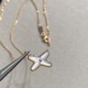 693001bf99f2d84055c8ed96 Cross Necklace in Rose Gold with White Shell, Chu Shang Mei Paris, Palladium Plated + 0.5 Version, 37.5-41.5cm, Full V-Gold with Natural Deep-Sea White Shell, Individually Carved Stone Setting, Center Inlaid with Premium Silicon Titanium Material