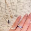 693001d499f2d84055c8edae Liens Forever Series, Sapphire and Diamond-Set Necklace, Ring Wearing Reference Image