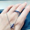 693001d499f2d84055c8edaf Liens Forever Series, Sapphire and Diamond-Set Necklace, Ring Wearing Reference Image