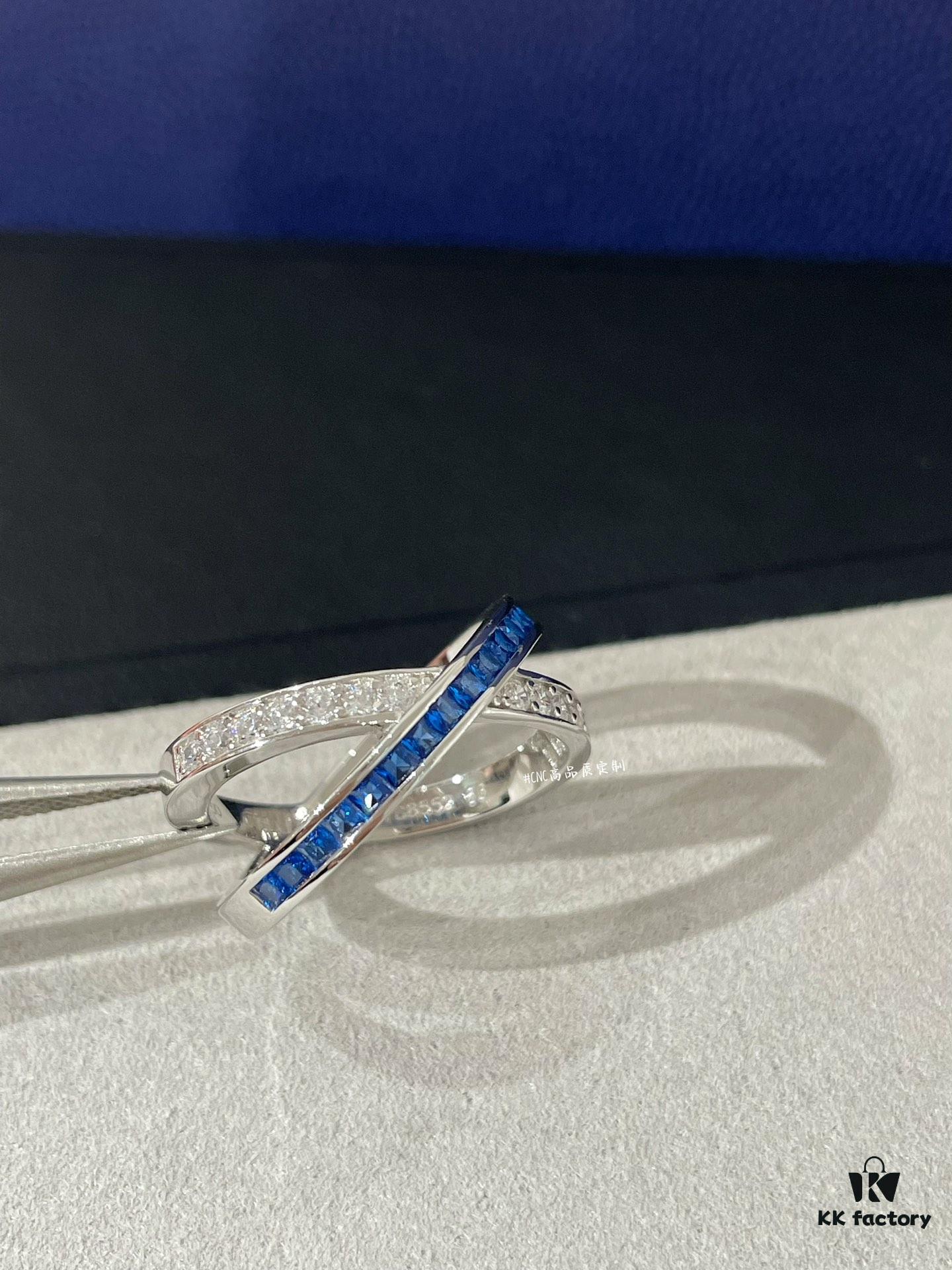693001dc99f2d84055c8edb6 CHAUMET Paris Jeux de Liens Harmony Sapphire Cross Ring, Latest Design, Eye-Catching and Skin-Brightening Color