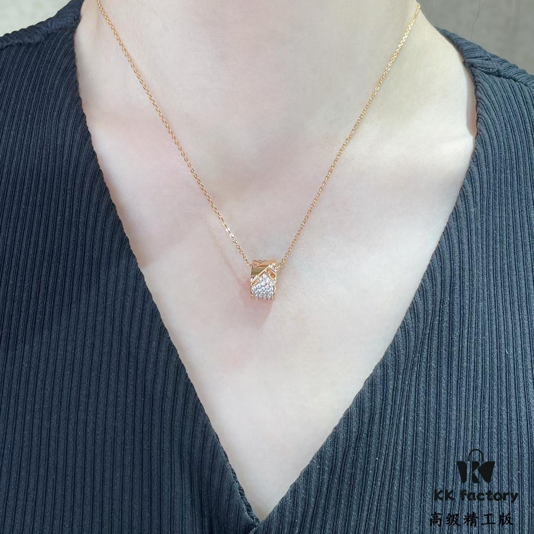 693001fd99f2d84055c8eddb CHAUMET Liens de Vie Wide Full Diamond X Necklace