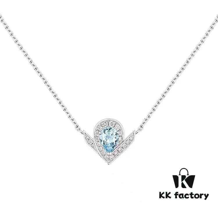 6930021b99f2d84055c8ee03 SAMMY High-End Custom Micro-Pave Aquamarine Teardrop Necklace