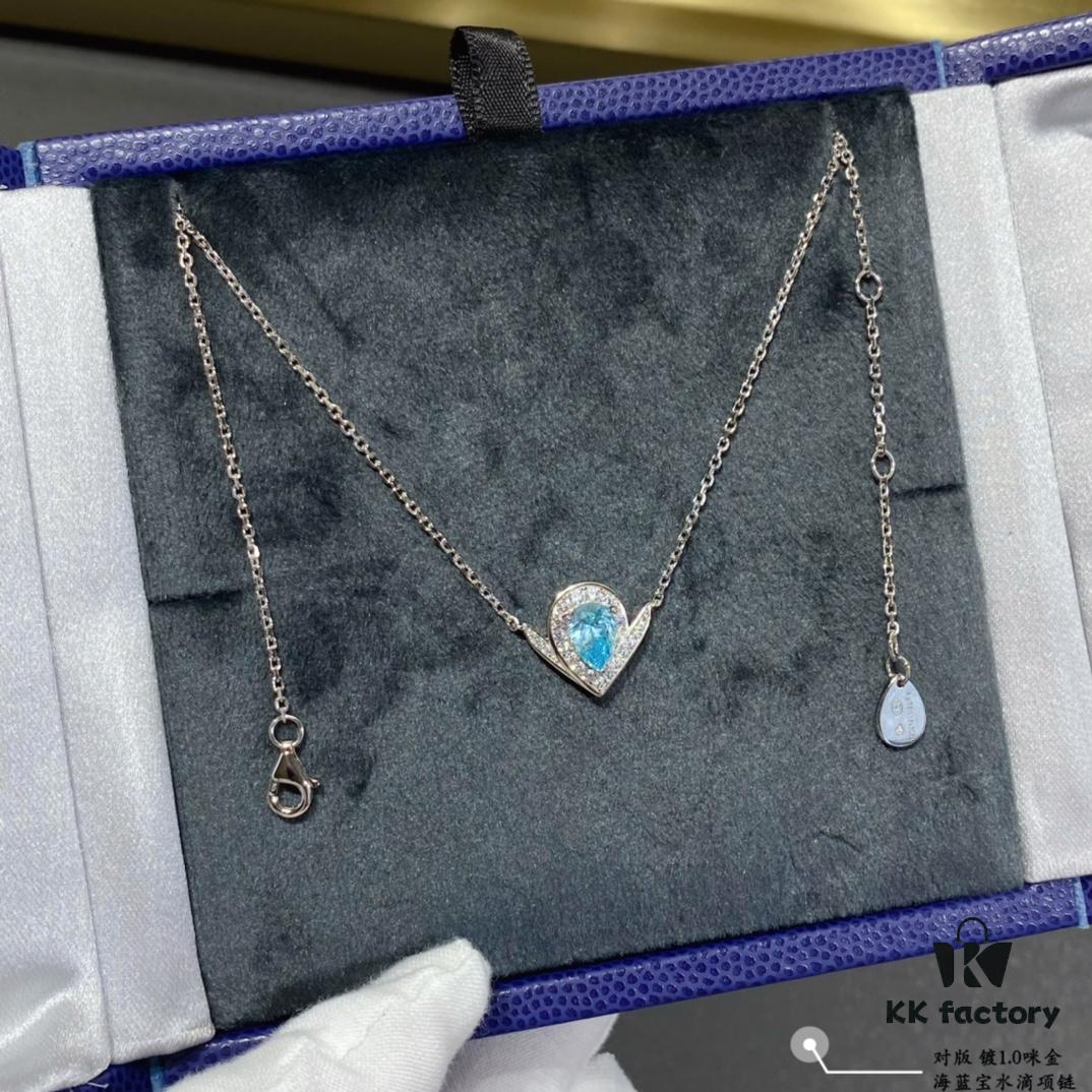 6930021f99f2d84055c8ee0a SAMMY High-End Custom Micro-Pave Aquamarine Teardrop Necklace