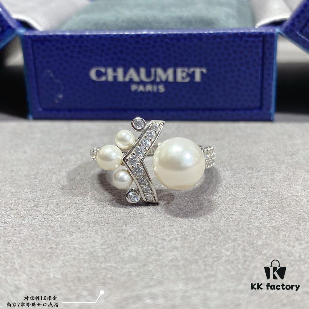 6930024099f2d84055c8ee3a Shangmei V-Shaped Pearl Open Ring 💍 Uniquely Customized with Your Love, Exquisite Micro-Pave Craftsmanship ♥️ A Soulmate's Promise: Grow Old Together