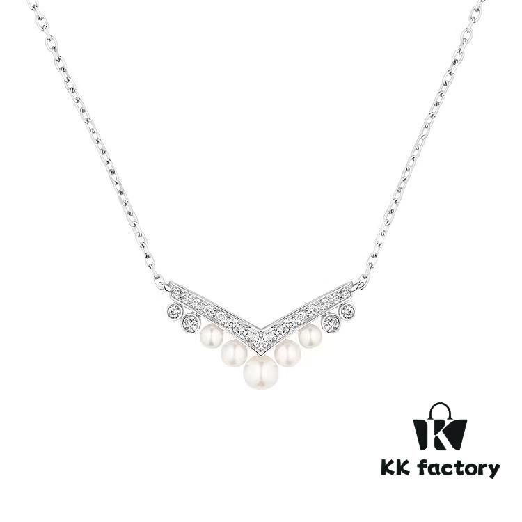6930024b99f2d84055c8ee4c Shangmei V-Shaped Pearl Necklace, Paired with You, Engraved with Our Love, Uniquely Customized with High-End Micro-Pavé Craftsmanship
