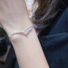 Shangmei V-Shaped Pearl Bracelet, Customized with Our Love, Exquisite Micro-Pave Craftsmanship
