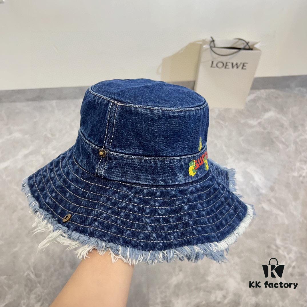 693002b812f62673a6faac07 Gucci 2024 Spring New Arrival Denim Fisherman Hat, Unisex Fashion Style with Chinese Dragon Year Design Element