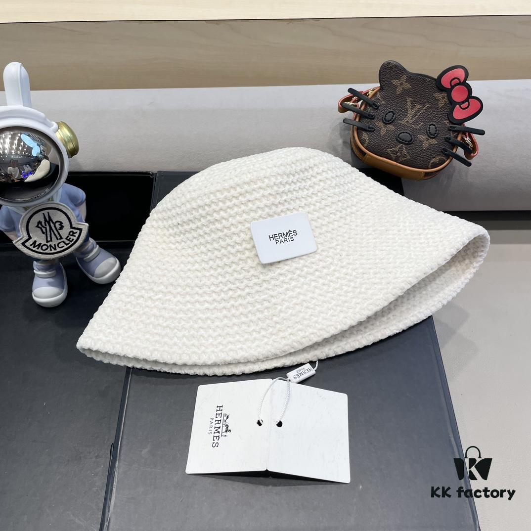 693002c612f62673a6faac2a Hermes-style Women's Korean Fashionable Knitted Fisherman Hat, Casual Sun Protection Bucket Hat for Autumn and Winter